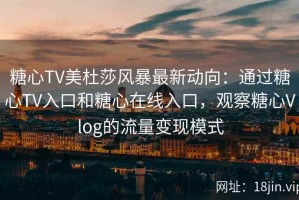 糖心TV美杜莎风暴最新动向：通过糖心TV入口和糖心在线入口，观察糖心Vlog的流量变现模式