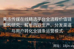 果冻传媒在线精选平台全流程价值链重构研究：解析内容生产、分发渠道与用户转化全链条运营模式