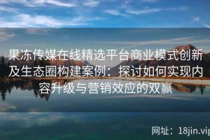 果冻传媒在线精选平台商业模式创新及生态圈构建案例：探讨如何实现内容升级与营销效应的双赢