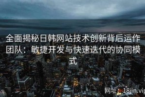 全面揭秘日韩网站技术创新背后运作团队：敏捷开发与快速迭代的协同模式