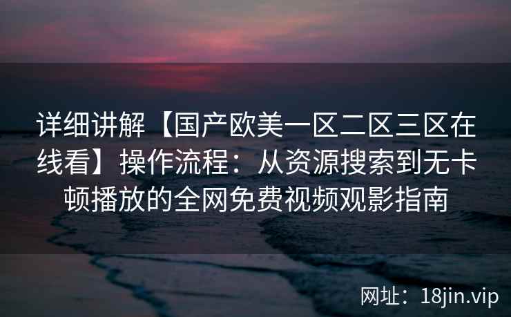 详细讲解【国产欧美一区二区三区在线看】操作流程：从资源搜索到无卡顿播放的全网免费视频观影指南