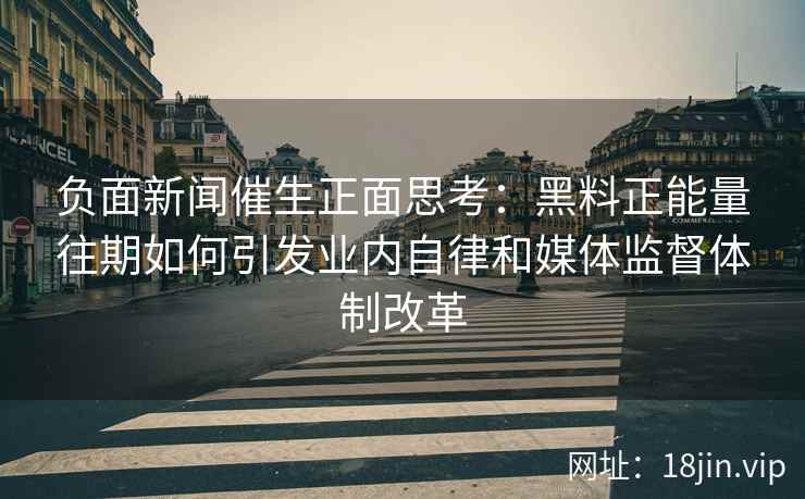 负面新闻催生正面思考：黑料正能量往期如何引发业内自律和媒体监督体制改革