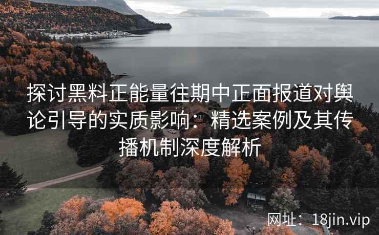 探讨黑料正能量往期中正面报道对舆论引导的实质影响：精选案例及其传播机制深度解析