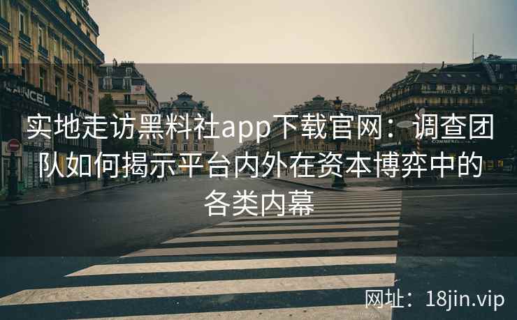 实地走访黑料社app下载官网：调查团队如何揭示平台内外在资本博弈中的各类内幕